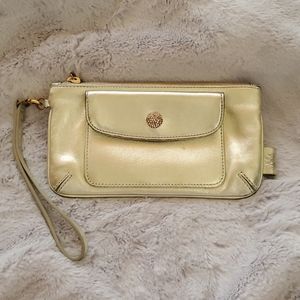 Juicy Couture gold leather wristlet